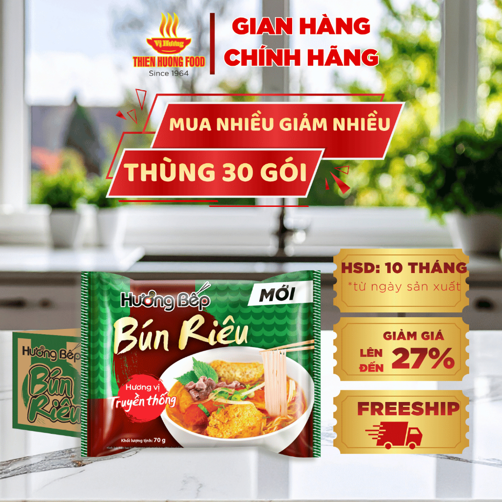 Thùng 30 Gói Bún Riêu Hương Bếp 70gram/gói [TBNZZ0003]