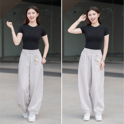 LAROMA Quần Dài Nữ Dáng Jogger Baggy Cạp Chun Ống Bo Form Rộng Bom Nấm Dễ Mặc Che Khuyết Điểm