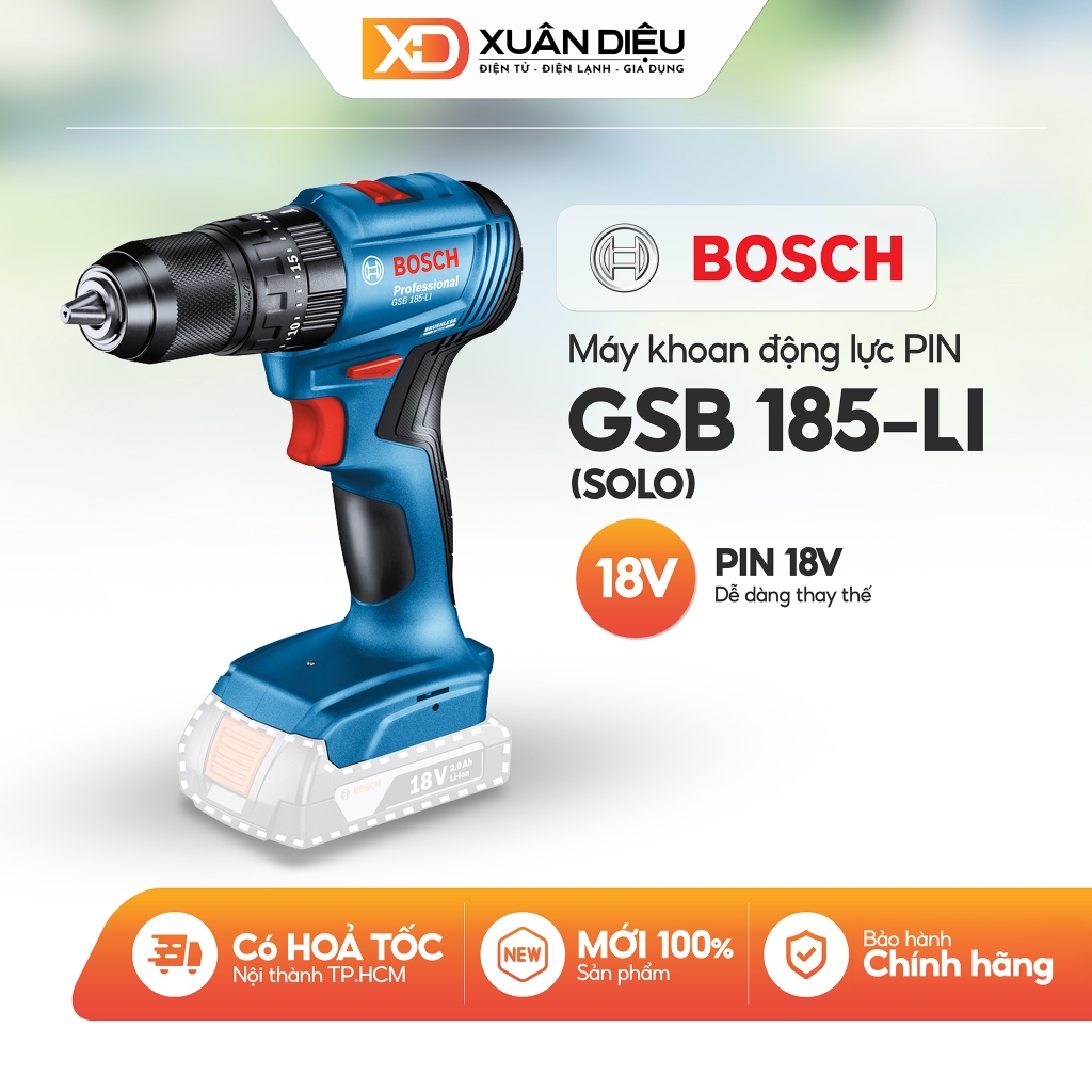 Máy Khoan Động Lực Dùng Pin BOSCH GSB 185-LI (SOLO)