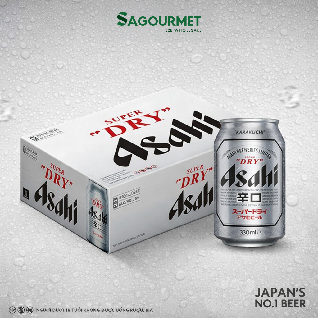 Bia Asahi Super "DRY" Chính Hãng Thùng 24 Lon (330ml/Lon) - Sagourmet