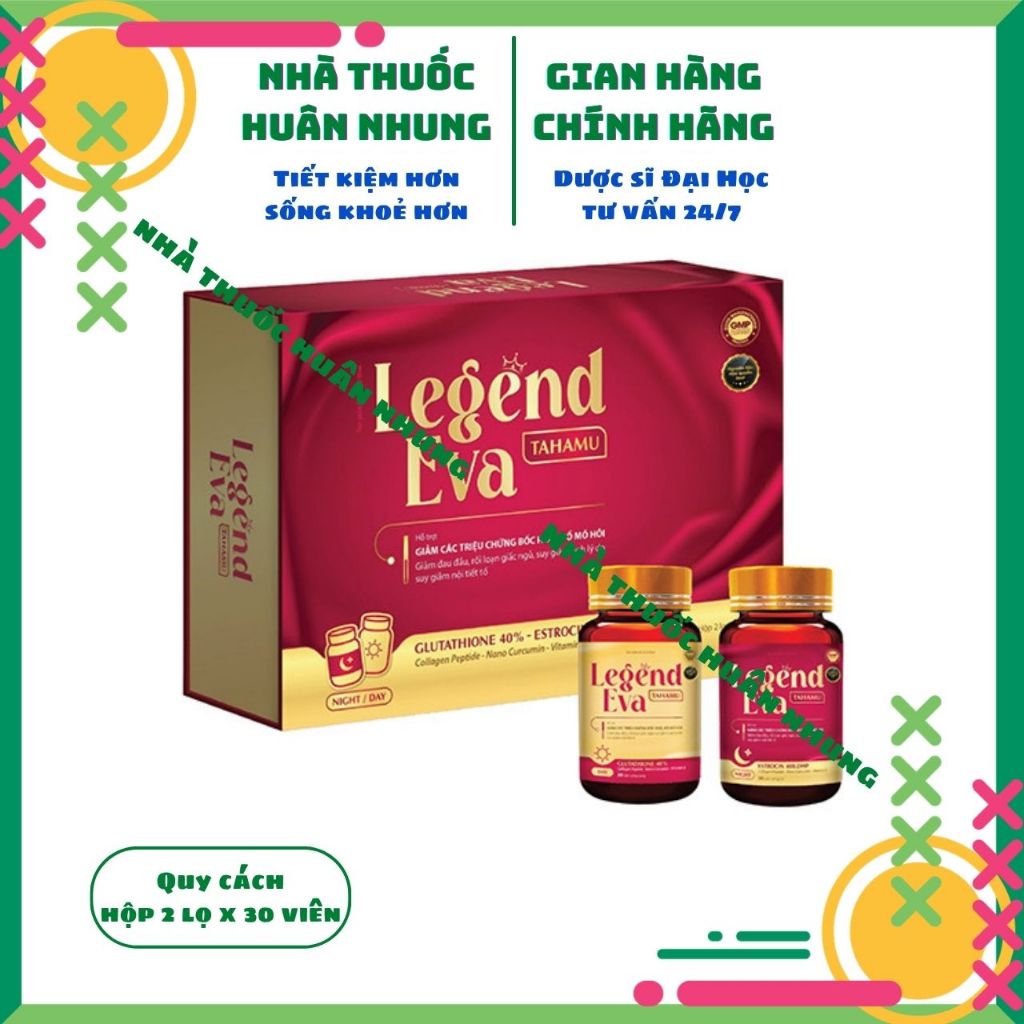 Nội tiết tố nữ Legend Eva Tahamu - Giúp giảm bốc hoả, đổ mồ hôi, giảm đau đầu, rối loạn giấc ngủ