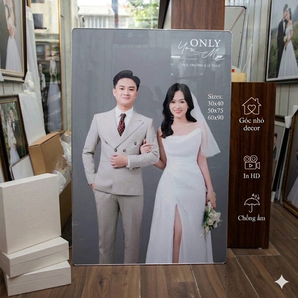 Ảnh Tráng Gương Khổ Lớn 30x40, 40x60, 50x75, 60x90, In Theo Yêu Cầu – Decor Cao Cấp, Ảnh Couple