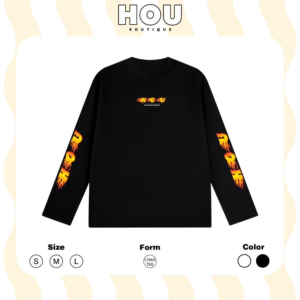 [Hàng Mới] Áo Thun Nữ Longtee tay dài, Thun coton 2 chiều premium, Cổ tròn HOU boutique Mẫu HOU Flam