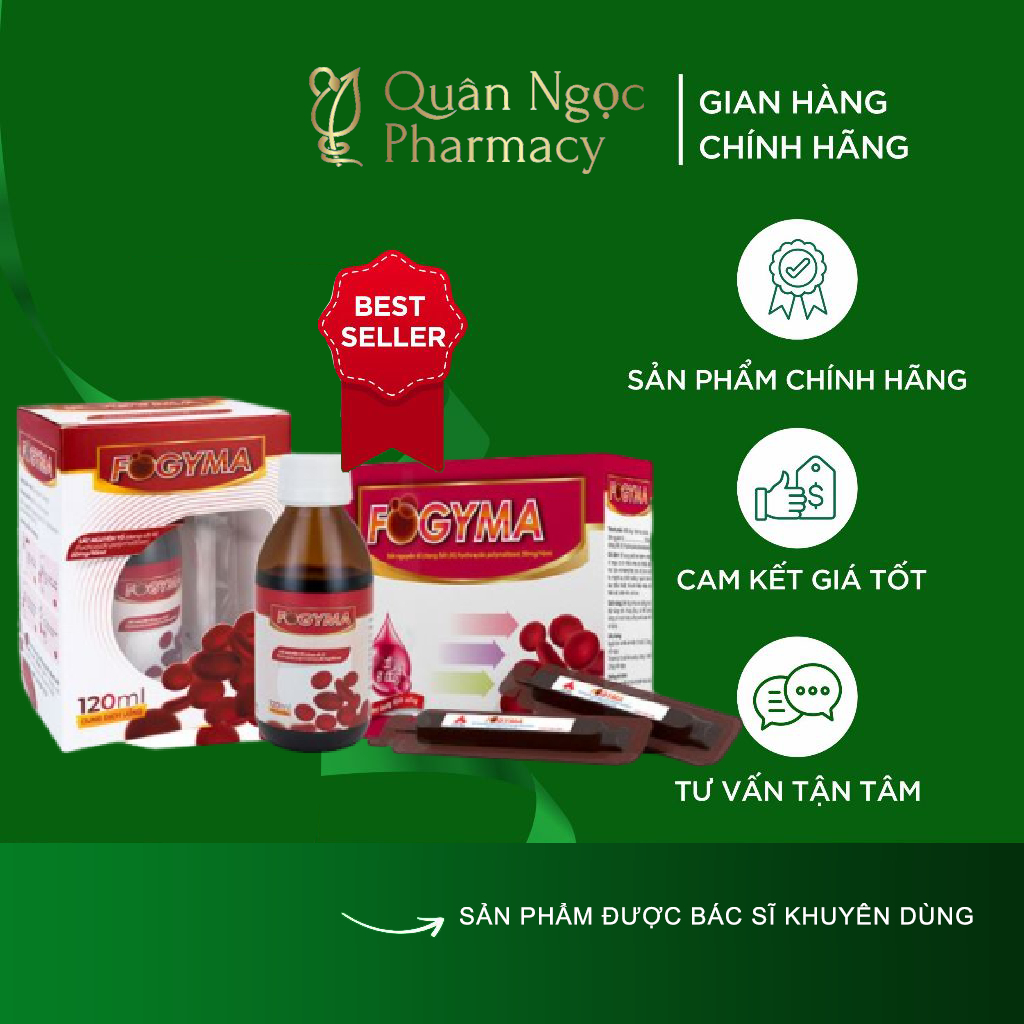 [CHÍNH HÃNG] Fogyma sắt nước hữu cơ cho mẹ bầu, mẹ sau sinh và trẻ em (Hộp 20 ống)