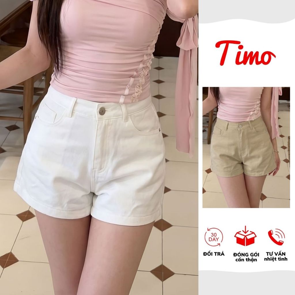 Quần đùi nữ cạp cao chất kaki mềm mát, quần short nữ basic đi cafe mùa hè (kèm quà tặng) QD01 | BigBuy360 - bigbuy360.vn
