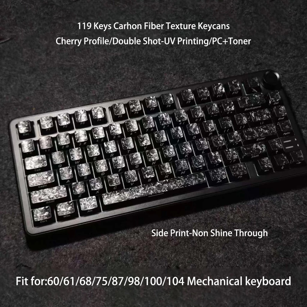 Keycap Carbon Fiber Xuyên Led Cherry Profile Chất liệu PC