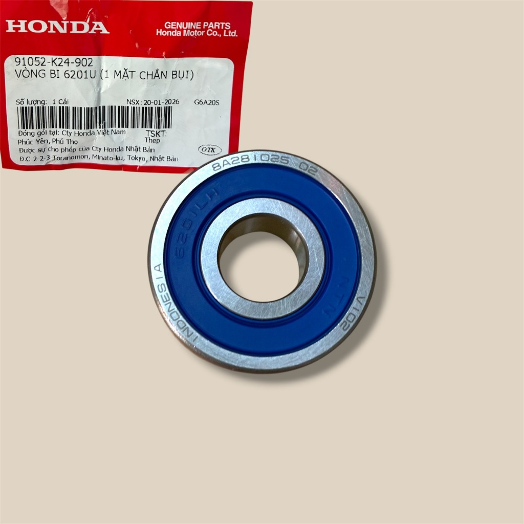 1 bạc đạn 6201u (bánh trước ) xe honda ( 91052k24902 )