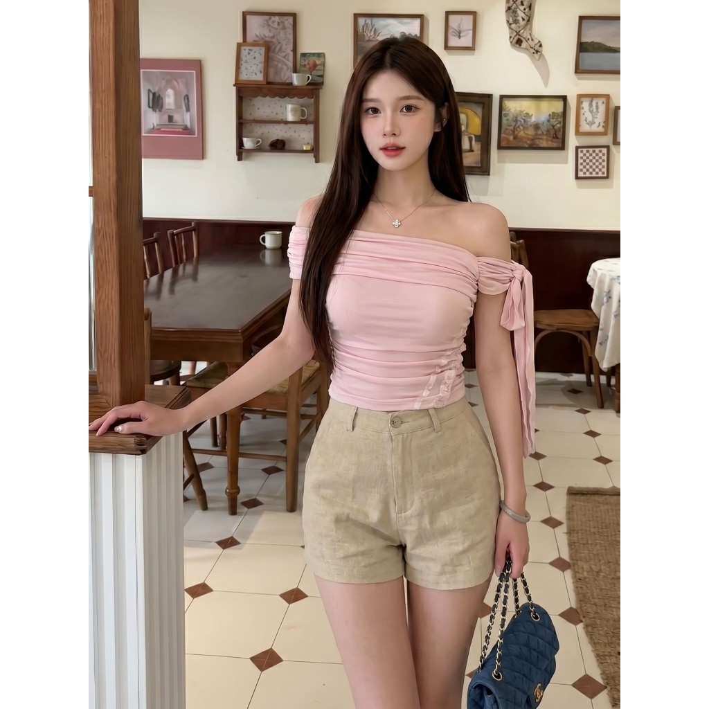 Quần đùi nữ cạp cao chất kaki mềm mát, quần short nữ basic đi cafe mùa hè (kèm quà tặng) QD01 | BigBuy360 - bigbuy360.vn