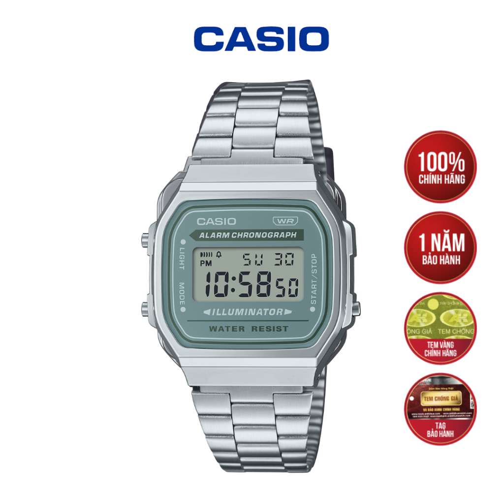 Đồng hồ Casio Vintage A168WA-3AYDF phong cách retro