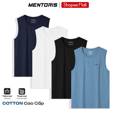 Áo Ba Lỗ Nam MENTORIS, Áo TankTop Chất Liệu Cotton Mền Mịn, Form Gọn Gàng, Mặc Hằng Ngày MTT2507
