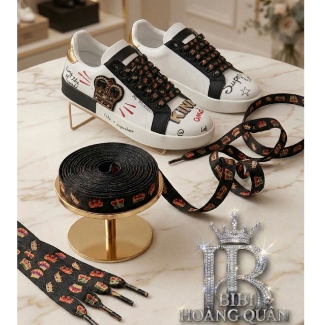Cặp Dây Giày Vương Miện Thể Thao Đẹp Nam Nữ 111cm BiBi Hoàng Quân Shoelace
