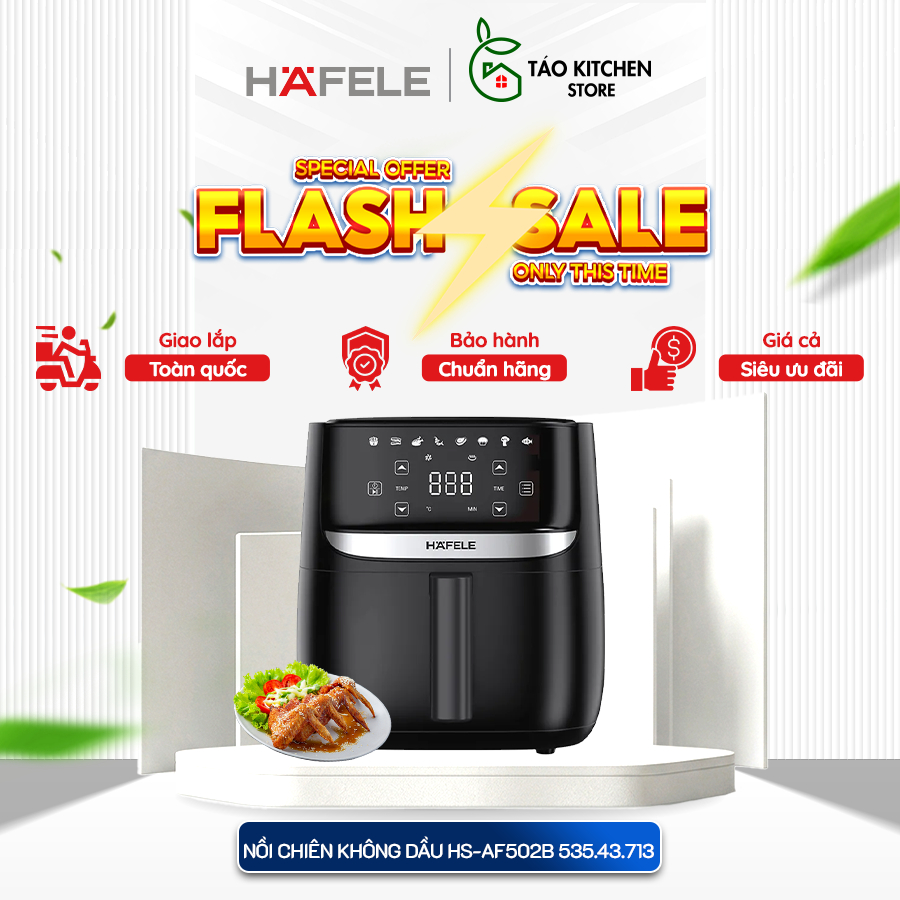 Hafele HS-AF502B 535.43.713 Nồi Chiên Không Dầu 5.7L – Giảm 85% Chất Béo