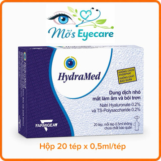 Nhỏ dưỡng mắt Hydramed - Không chất bảo quản- Hộp 20 tép - Date 1/2029 [Chính Hãng]