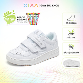 Giày thể thao sneaker trẻ em XIXA HOBIBEAR EK2069 màu trắng hai quai dán và đế EVA chống trượt