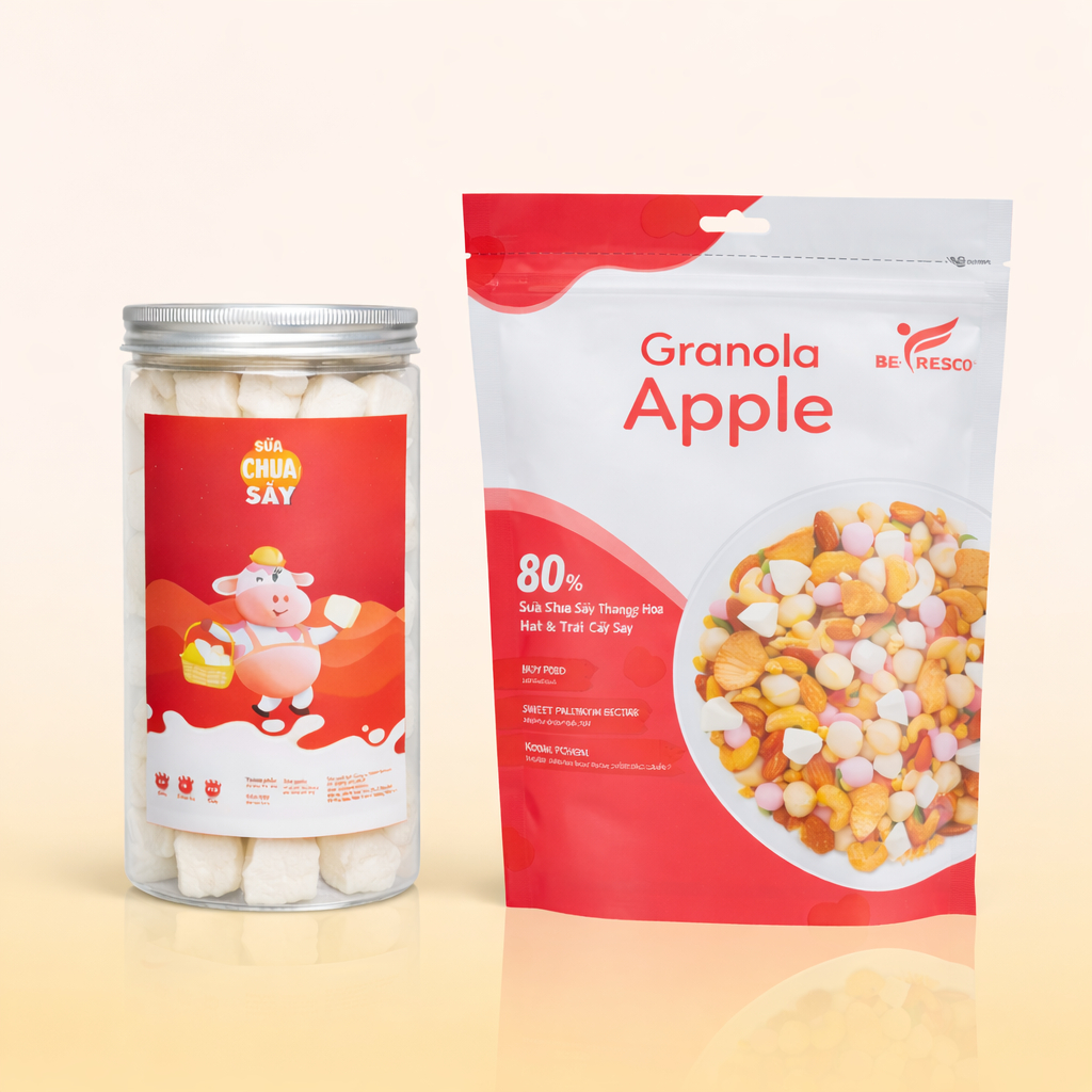 Combo Granola Nhiều Topping + Viên Sữa Chua Sấy Giòn Befresco