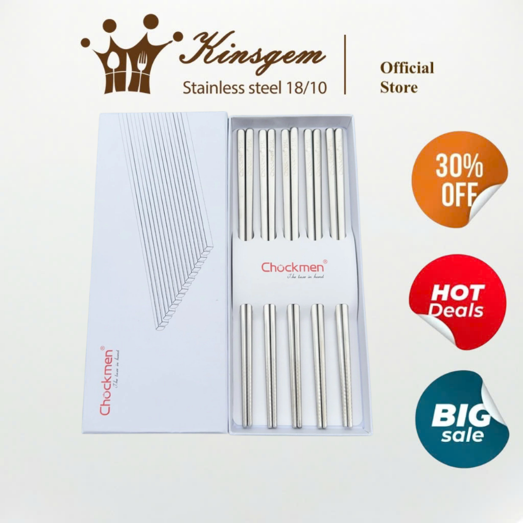 Đũa Inox CHOCKMEN Inox 316 Đũa Inox Đũa Ăn Cơm Đũa Ăn Bún Phở Không Trơn Trượt Đồ Dùng Nhà Bếp