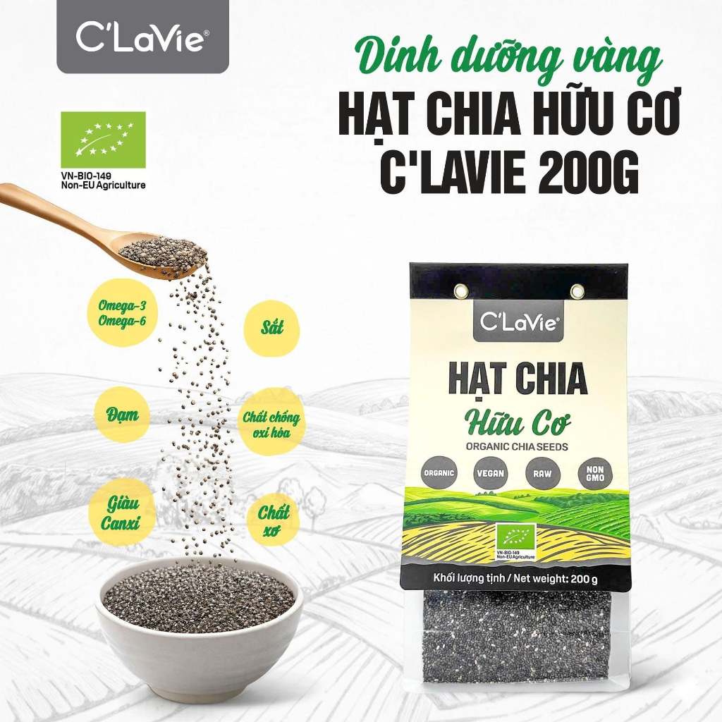 Hạt chia hữu cơ C'LAVIE / Aztec Organics -  Nhà hữu cơ