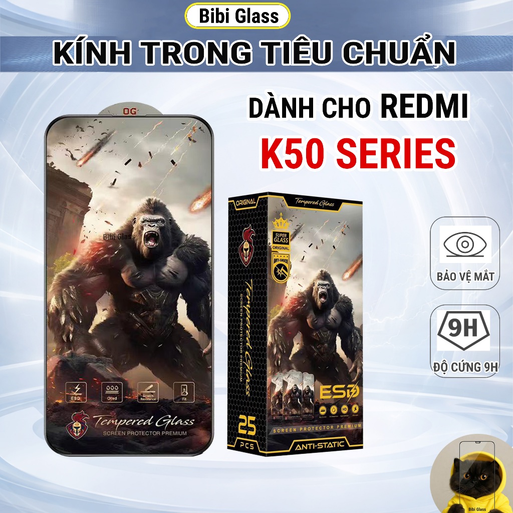 Kính cường lực Redmi K50 Pro, Ultra, Gaming, K50 5G cao cấp full màn trong suốt bảo vệ màn hình dt b