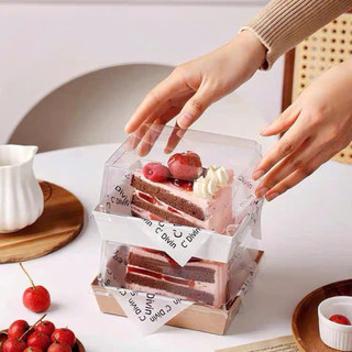 Hộp vuông karft nắp mica E1413 nhiều mẫu