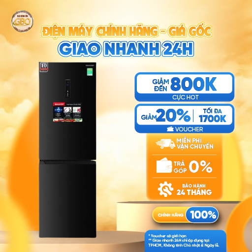 SJ-BF330V-DG - Tủ Lạnh Sharp Inverter 323 lít