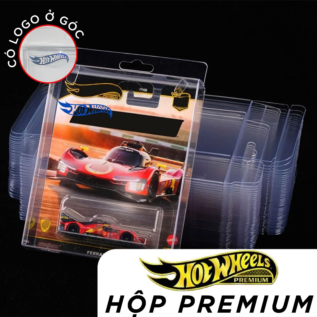 Hộp PVC nắp gập đựng card có logo Hot wheels Premium 1:64 PVC_HW_PRE_V3