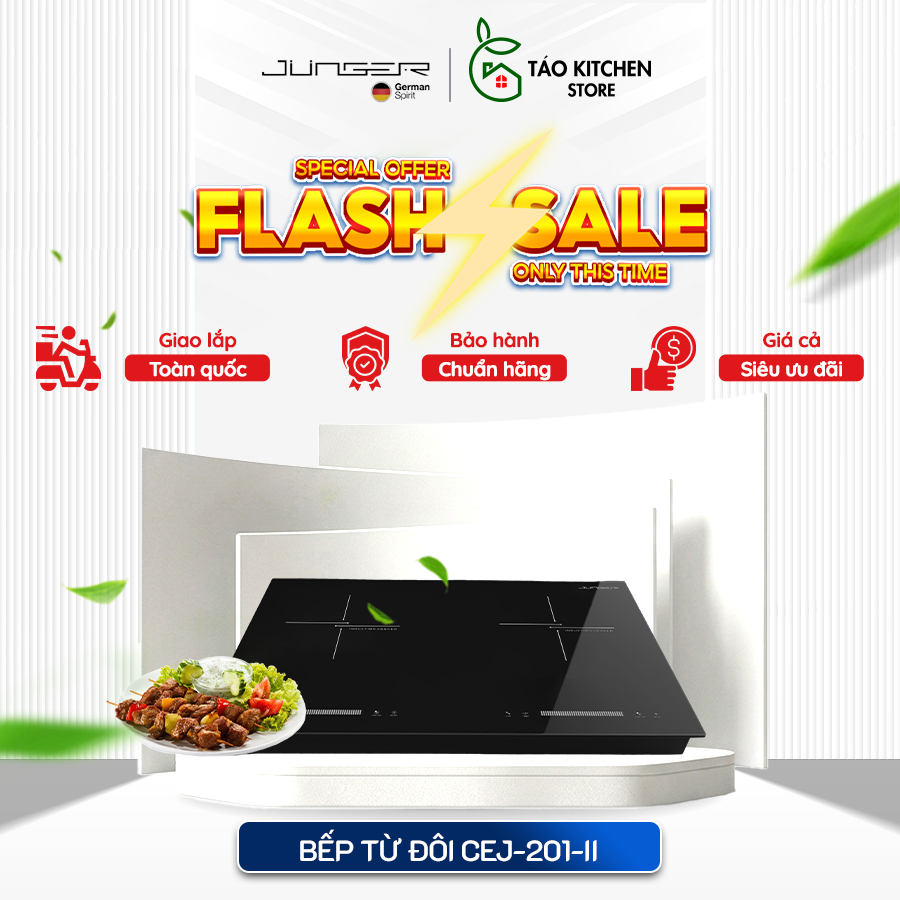 Bếp từ đôi Junger CEJ-201-II - Chính Hãng Nấu Nhanh Ít Hao Điện, Thiết Kế Tinh Tế