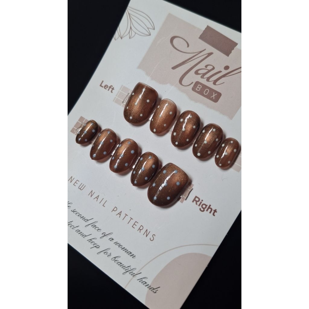 [NBC001]-Nailsbox nền thạch design cateyes chấm bi