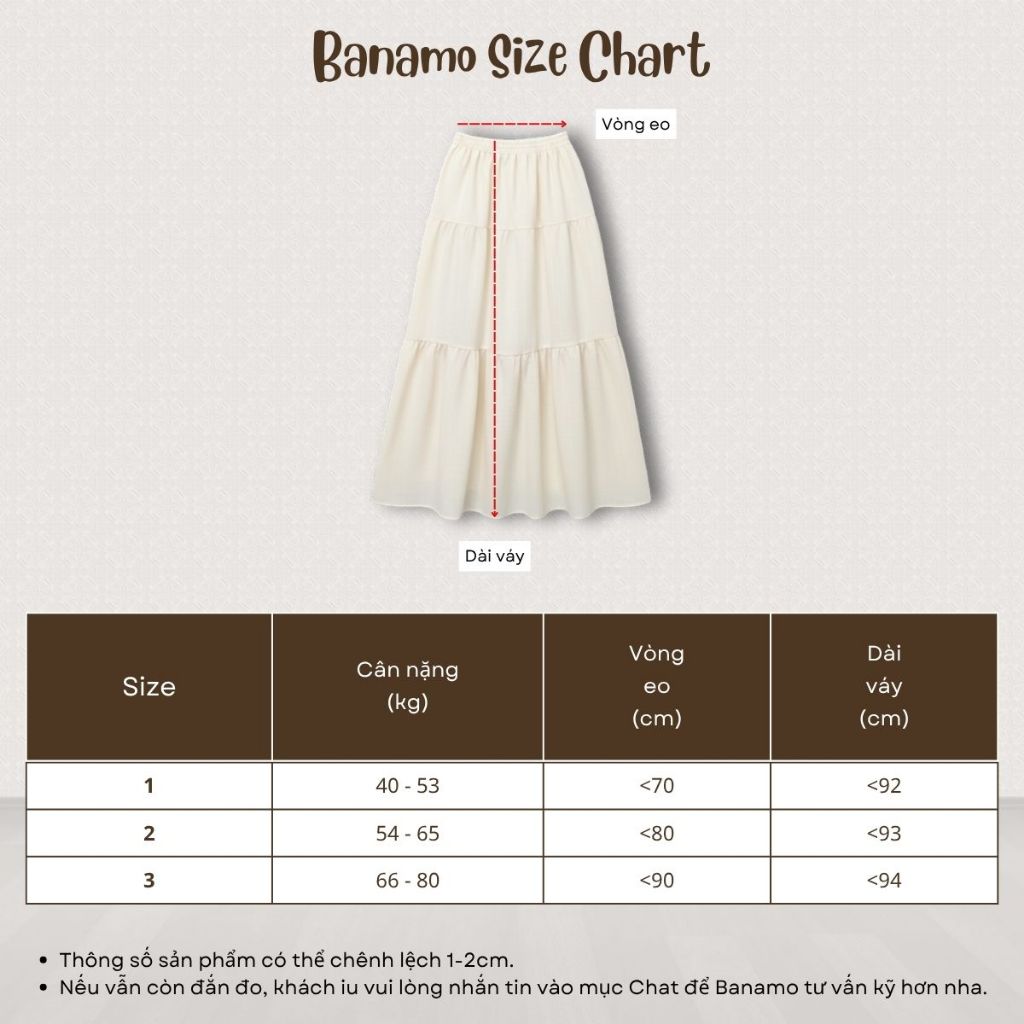 Chân váy nữ BIGSIZE Banamo Fashion váy trơn xếp ly nhún 3 tầng dáng dài chất đũi vân mây nhiều màu siêu xinh 520 | BigBuy360 - bigbuy360.vn