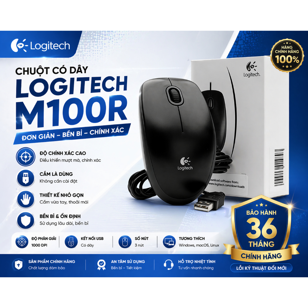 Chuột Có Dây Logitech B100