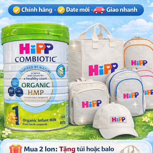 [TẶNG QUÀ ]Sữa Bột Hipp Organic 1-2-3 -4  lon 800g Tem Vạn An phân phối chính hãng