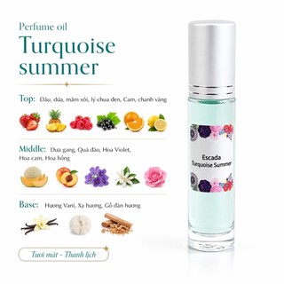 Tinh Dầu Nước Hoa Nữ Turquoise Summer 10ml, Tươi mát, năng động