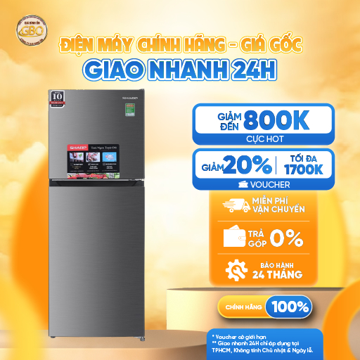 SJ-X215V-SL - Tủ Lạnh Sharp Inverter 197 lít