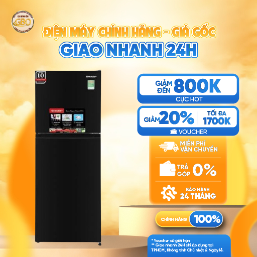 SJ-X215V-DG - Tủ Lạnh Sharp Inverter 197 lít