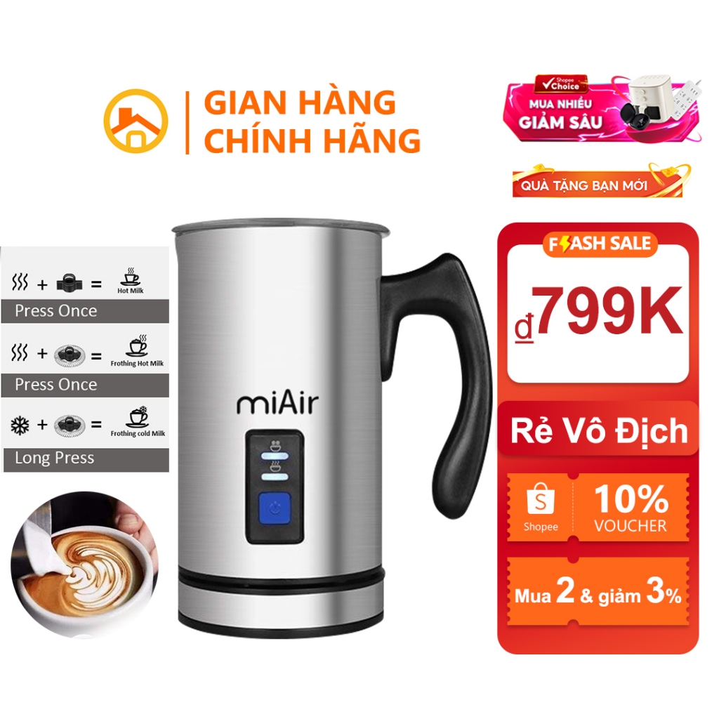 Máy tạo bọt sữa 8.1oz / 240ml, cho cà phê sô cô la nóng Latte Macchiato Cappuccino