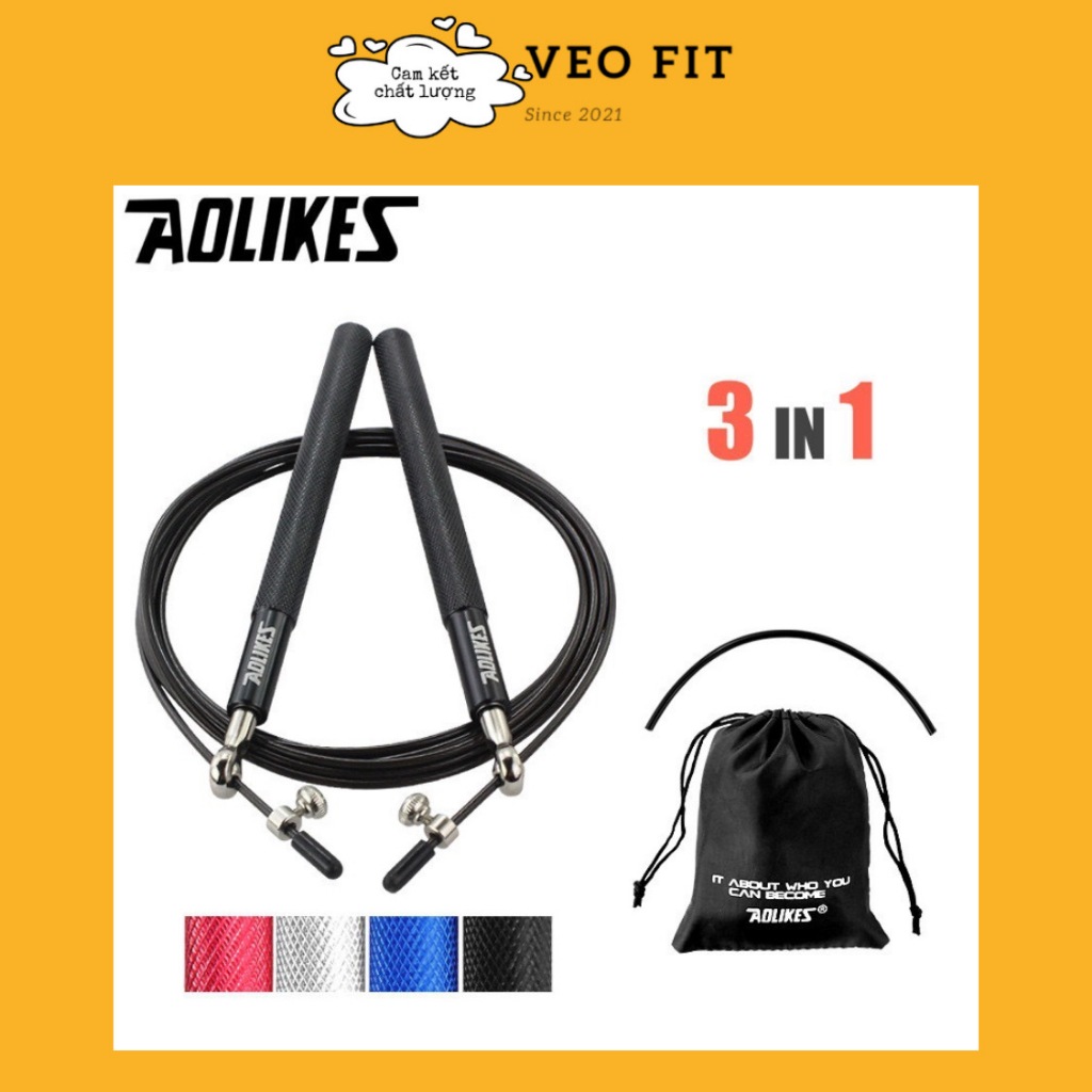 Nhảy Dây Cardio - Dây Nhảy Thể Dục Aolikes 3203 Chính Hãng Hợp Kim Nhôm Cao Cấp Cardio Cường Độ Cao