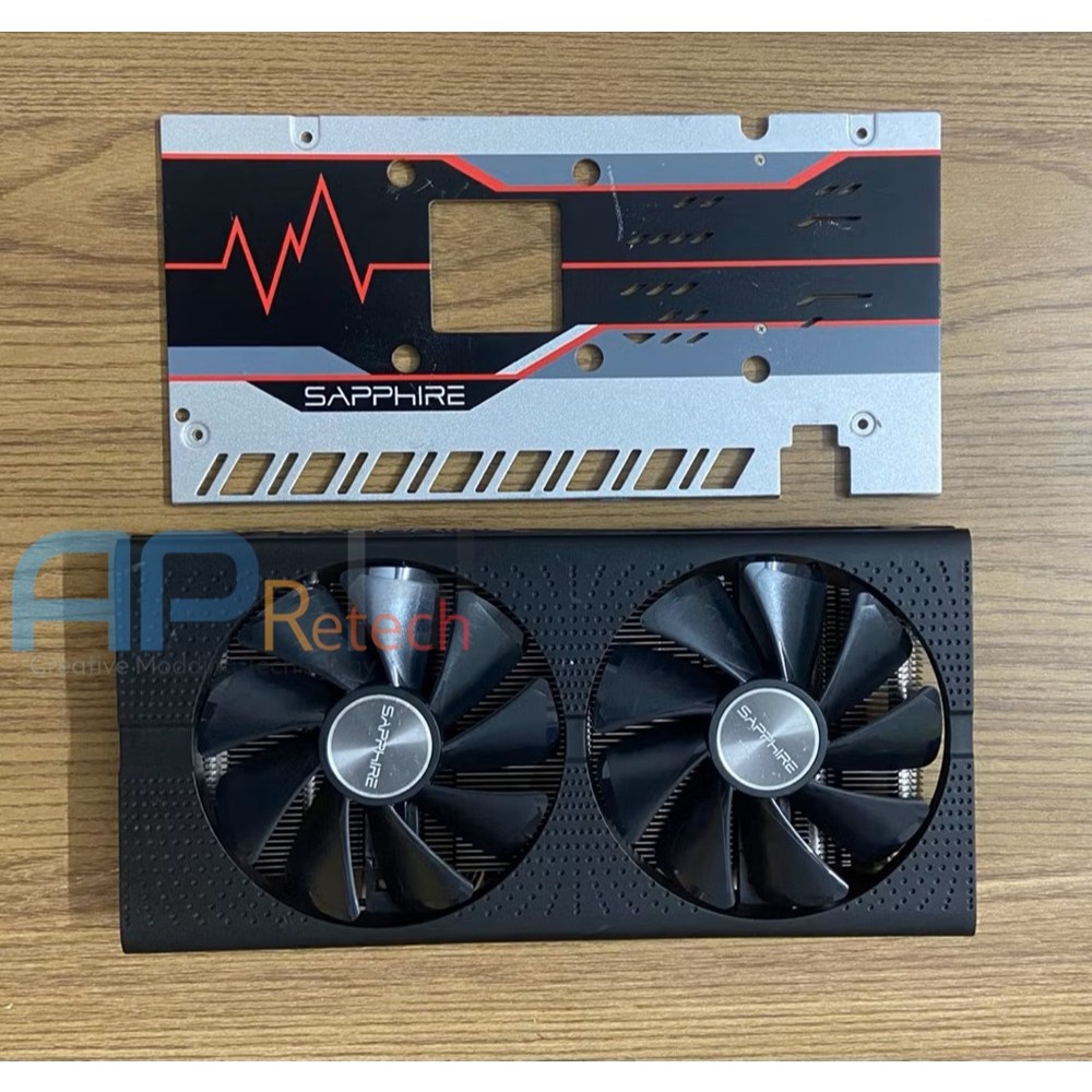 Bộ fan VGA+Ốp lưng Backplace VGA Sapphire Nitro RX 570,580 bản nhỏ