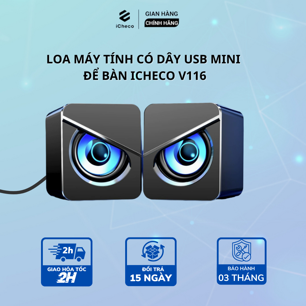 Loa máy tính có dây USB để bàn iCheco V116