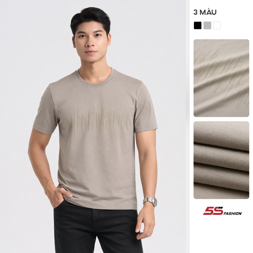 Áo Thun Nam Ngắn Tay 5S FASHION Chất  COTTON SORONA GRAPHIC TEE M0ATS26039