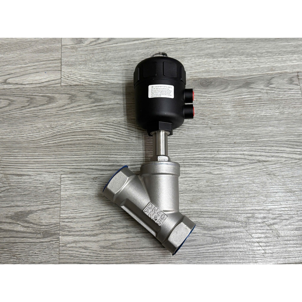 DN40 Van xiên chữ y DN40 bầu nhựa, Van xiên inox DN40 Bầu nhựa khí nén hơi nóng