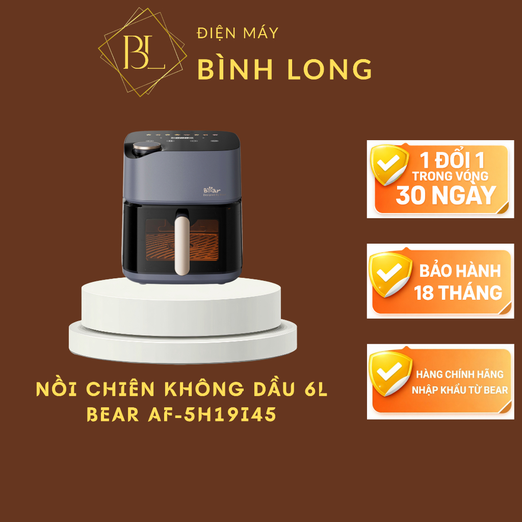 Nồi chiên không dầu 6L Bear AF-5H19I45 (Bản Quốc Tế) - Điện Máy Bình Long