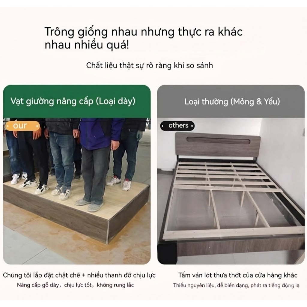Giường ngủ thông minh 1m8 Giường gỗ tự nhiên cao cấp phong cách hiện đại Có ngăn kéo Dễ lắp ráp | BigBuy360 - bigbuy360.vn