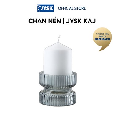 Chân nến | JYSK KAJ | thủy tinh | xám | Ø9xC7cm