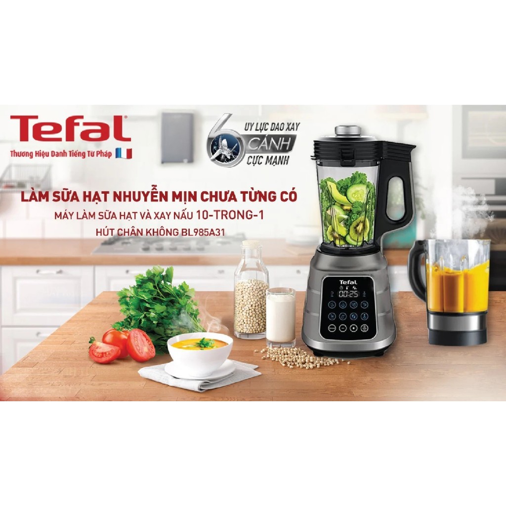 Máy Làm Sữa Hạt Tefal BL985A31, 2 Cối, Hàng Chính Hãng, BH 24 Tháng