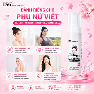 Dung dịch vệ sinh phụ nữ TS6 - 180ml giảm ngứa, mùi hôi, cân bằng pH