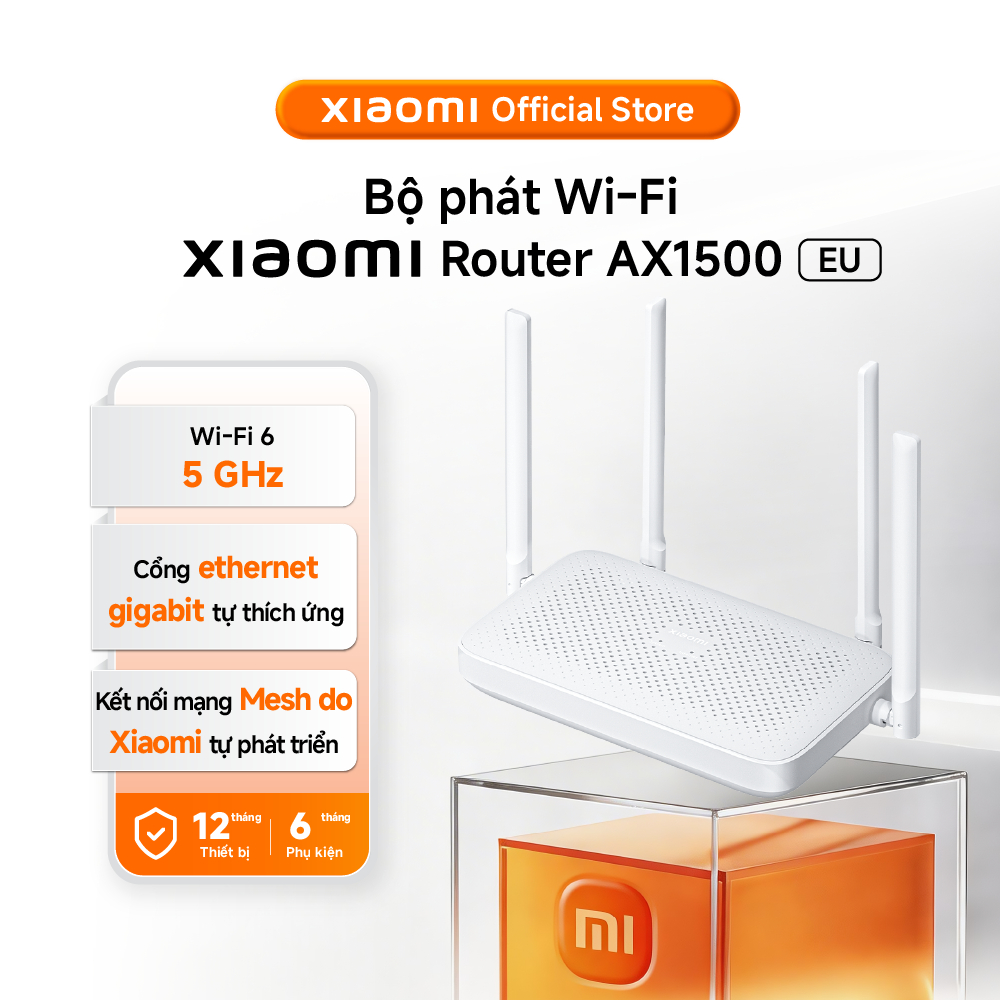 Xiaomi Bộ phát sóng/ Bộ định tuyến Wifi Router AX1500 (EU) | Cổng ethernet gigabit tự thích ứng |  -