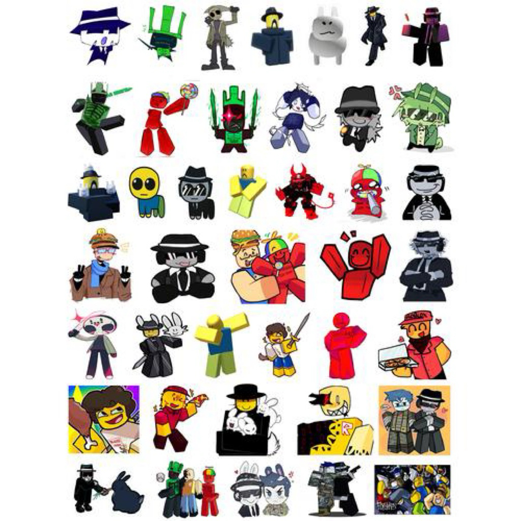 Sticker Forsaken Roblox ép lụa bóc dán / Hình dán forsaken roblox/STIKER TEMPELAN /STIKER NOOB ELLIO