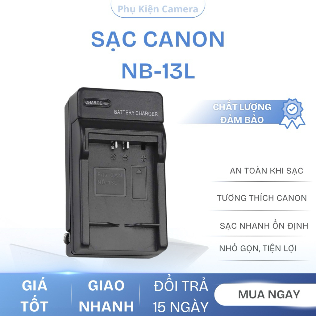 Sạc Pin Canon NB-13L Cho Máy Ảnh Canon G5X, G7X Mark II, G7X Mark III, G9X, SX620, SX720, SX730 HS -