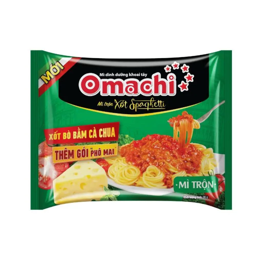 Mì khoai tây Omachi mì trộn xốt Spaghetti 90g
