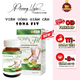 Viên Uống Giảm Cân Đốt Mỡ Cao Cấp SONA FIT Siết Eo Cấp Tốc Cho Cơ Địa Chai Lỳ Hộp 60 Viên