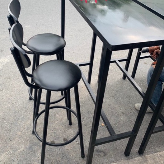 Bàn ghế cao ngồi quầy bar - thu ngân - ban công, chiều cao 1m
